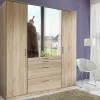 Armoire 4 portes dont 1 miroir, 4 tiroirs - L180 cm