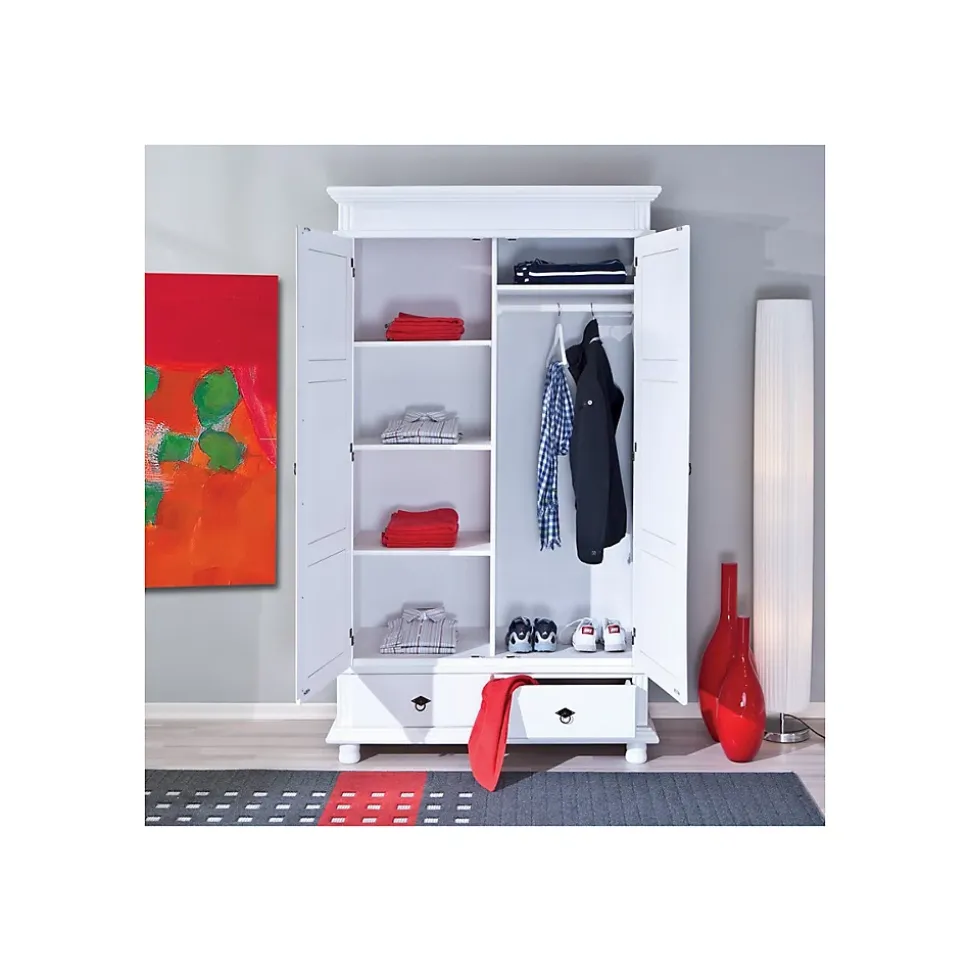Armoire 2 Portes en Bois "Coraze" 199cm Blanc