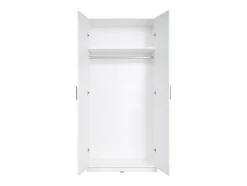 Armoire 5 portes et 6 tiroirs - L228 cm - Blanc - BELOMY