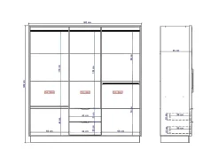 Armoire 6 portes et 2 tiroirs - L162 cm - Coloris : Naturel - FEOVA