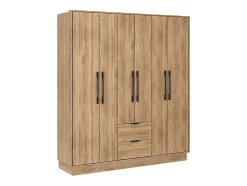 Armoire 6 portes et 2 tiroirs - L162 cm - Coloris : Naturel - FEOVA
