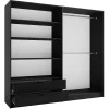 Armoire 4 Portes ISAC - Design Moderne avec Miroir et 2 Tiroirs