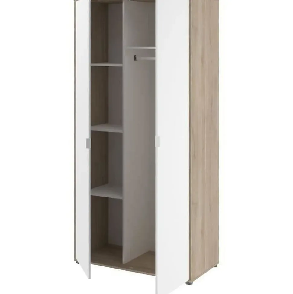 Armoire 2 portes Parisot AALBORG Chêne et Blanc 100 x 50,2 x 204 cm
