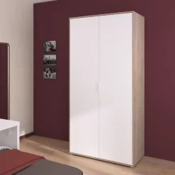 Armoire 2 portes Parisot AALBORG Chêne et Blanc 100 x 50,2 x 204 cm