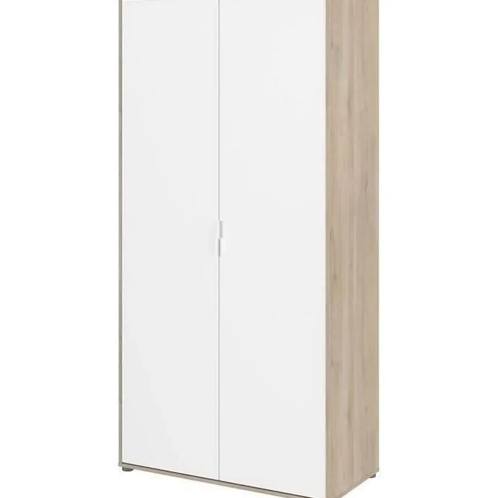 Armoire 2 portes Parisot AALBORG Chêne et Blanc 100 x 50,2 x 204 cm