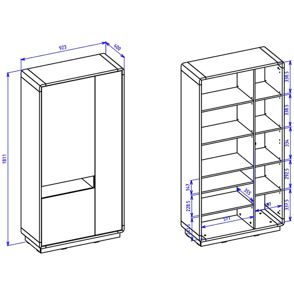 Armoire 3 portes Raven Noir et Bois