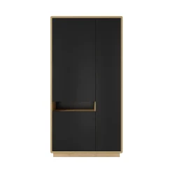 Armoire 3 portes Raven Noir et Bois
