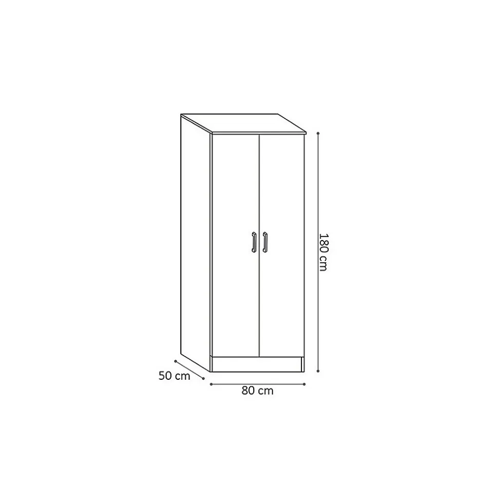 Armoire 2 portes REY coloris chene sonoma 80 x 180 x 50 cm