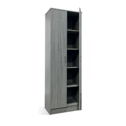 Armoire 2 portes STAN Chene gris H180 cm