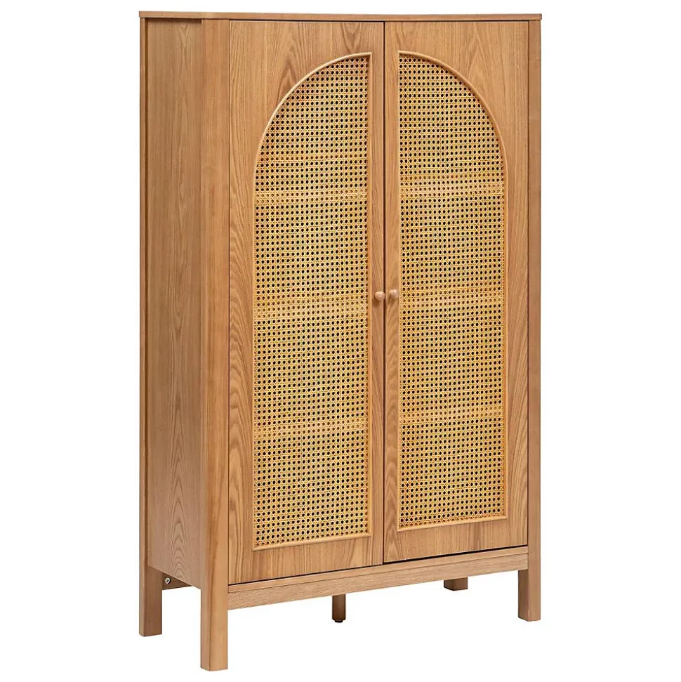 Armoire 2 portes Tiria en placage frêne 92x40cm - Atmosphera