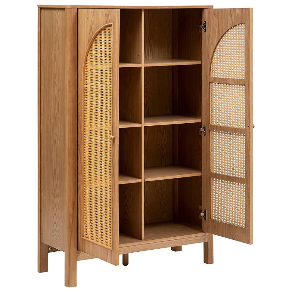 Armoire 2 portes Tiria en placage frêne 92x40cm - Atmosphera