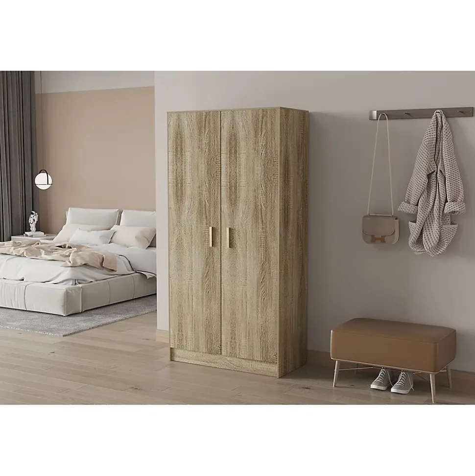 Armoire 2 portes TOLLY Chene sonoma L75 cm
