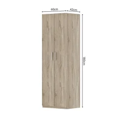 Armoire 2 portes TOM Chene sonoma Compacte et fonctionnelle