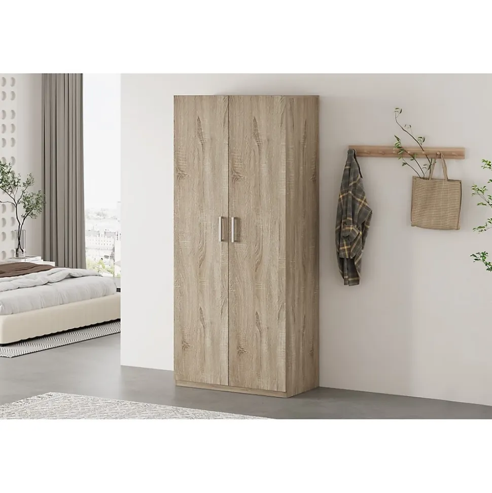 Armoire 2 portes TOM Chene sonoma Largeur 80 cm