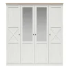Armoire 4 portes Victoria Blanc et Bois