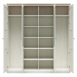 Armoire 4 portes Victoria Blanc et Bois