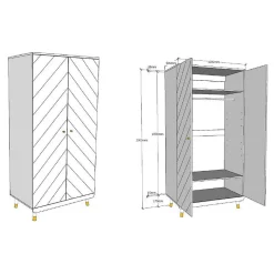 Armoire 2 portes Vipack Billy Blanc