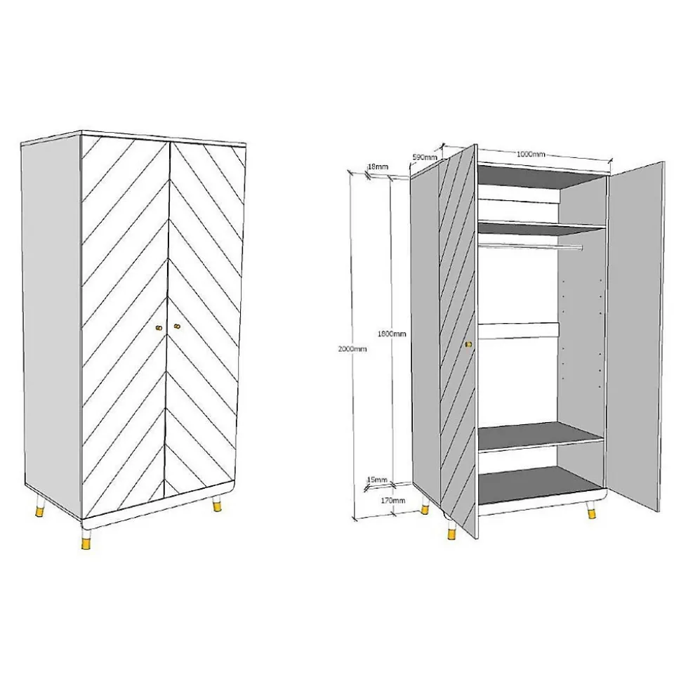Armoire 2 portes Vipack Billy Blanc