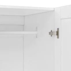 Armoire 4 portes VITO blanc penderie 160 cm avec 2 tiroirs et étagères