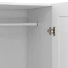 Armoire 3 portes VITO blanc penderie 120 cm avec étagères