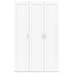 Armoire 3 portes VITO blanc penderie 120 cm avec étagères