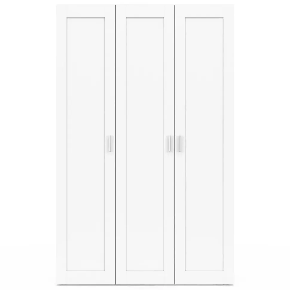 Armoire 3 portes VITO blanc penderie 120 cm avec étagères