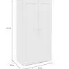 Armoire 2 portes VITO blanc penderie 80 cm avec étagères rangement maxi capacité