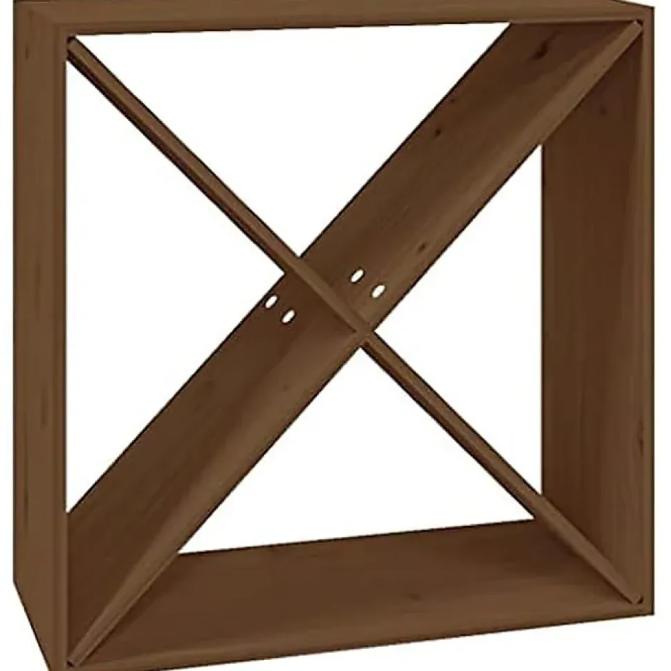 Armoire à vin - VIDAXL - Marron miel - Bois de pin massif - 62x25x62 cm - Meuble de salon