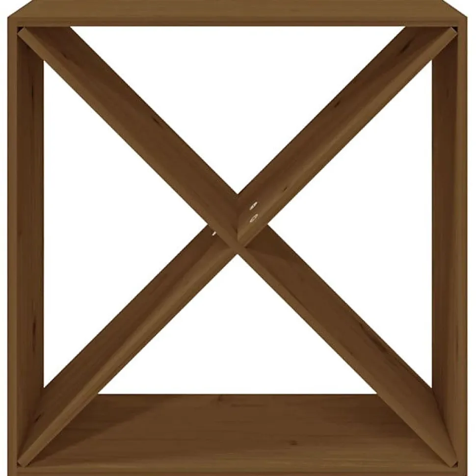 Armoire à vin - VIDAXL - Marron miel - Bois de pin massif - 62x25x62 cm - Meuble de salon