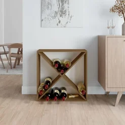 Armoire à vin - VIDAXL - Marron miel - Bois de pin massif - 62x25x62 cm - Meuble de salon