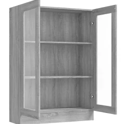 Armoire à vitrine Sonoma gris 82,5x30,5x115cm Bois d'ingénierie vidaXL