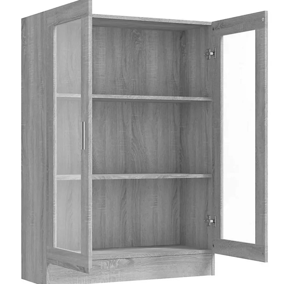 Armoire à vitrine Sonoma gris 82,5x30,5x115cm Bois d'ingénierie vidaXL