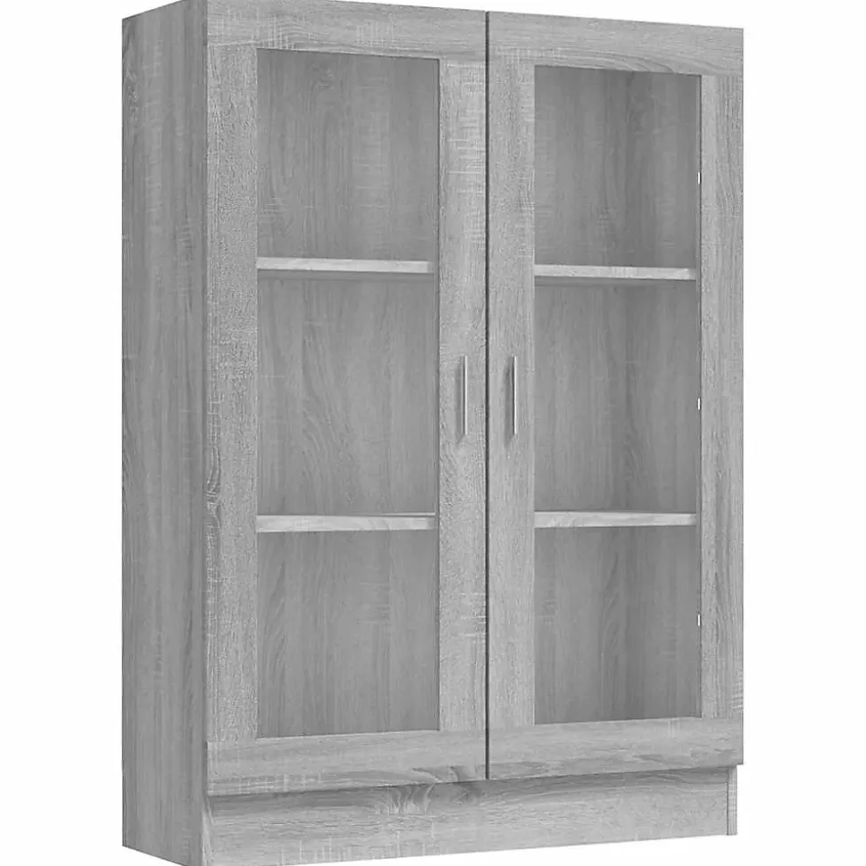 Armoire à vitrine Sonoma gris 82,5x30,5x115cm Bois d'ingénierie vidaXL