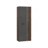 Armoire a chaussures - Béton gris foncé / Bois vintage - 18 paires - 68,7 x 36,5 x 181,1 cm - FORTE