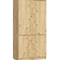 Armoire AKORD S90 Chêne Artisan 90 cm 4 portes façade Chêne Artisan 4 étagères 90x51x180 cm
