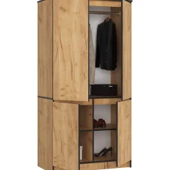 Armoire AKORD S90 Chêne Craft 90 cm 4 portes façade Chêne Craft 4 étagères 90x51x180 cm