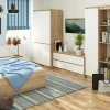 Armoire AKORD S90 Chêne Sonoma 90 cm 4 portes façade Blanche 4 étagères 90x51x180 cm