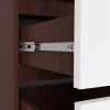 Armoire AKORD S90 Wengé 90 cm 2 portes 2 tiroirs façade Blanche 4 étagères 90x51x180 cm