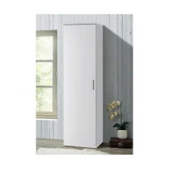 Armoire ALABAMA 1 porte L50 x H184 x P52 cm Blanc brillant Design