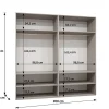 Armoire Alicante 2 a portes battantes H. 202 x L.200 x P. 52, 4 portes