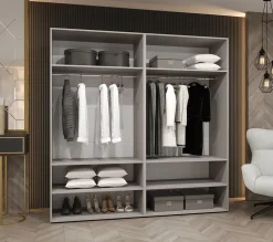Armoire Alicante 2 a portes battantes H. 202 x L.200 x P. 52, 4 portes