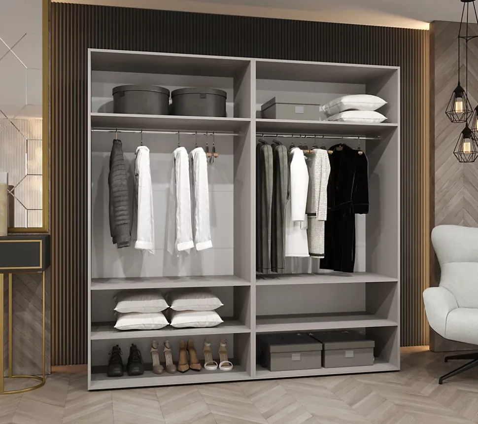 Armoire Alicante 2 a portes battantes H. 202 x L.200 x P. 52, 4 portes