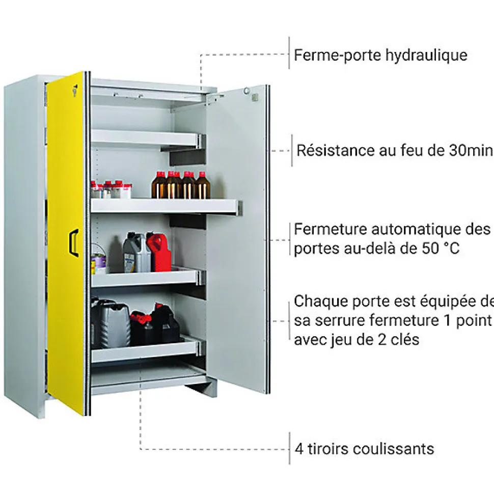 Armoire anti-feu avec tiroirs - Résistance au feu 30min - 10625