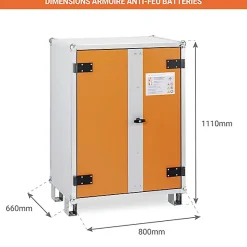 Armoire antifeu batteries - Avec pieds - 11901