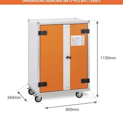 Armoire antifeu batteries - Avec roues - 11723