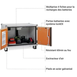 Armoire antifeu batteries - Avec pieds - 11897