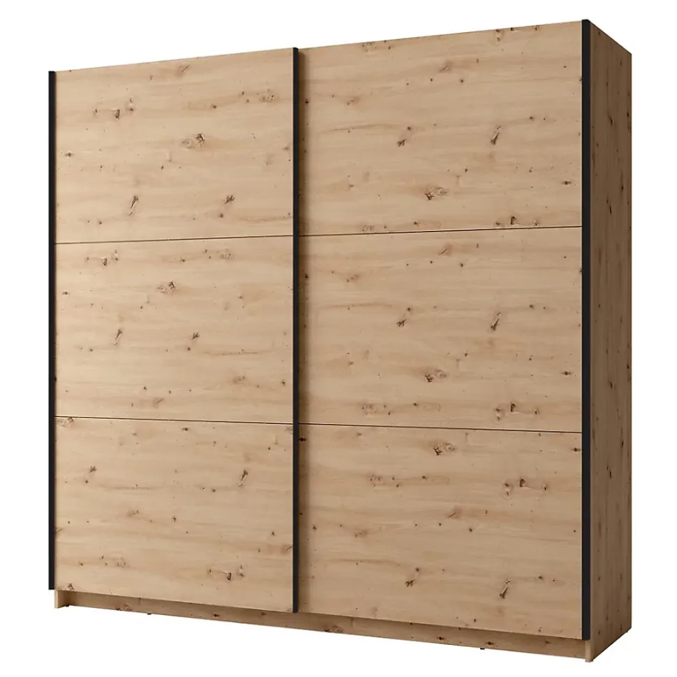 Armoire ARSALA 150 cm en chene artisan 2 portes coulissantes