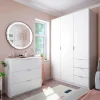 Armoire avec 3 portes coloris blanc - 200 x 135 x 52 cm