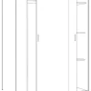 Armoire avec 2 portes coulissantes coloris blanc / chêne canadien - Dim : H 200 x L 120 x P 50 cm