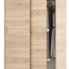 Armoire avec 2 Portes Coulissantes décor chêne canadien - Dim : L 100 cm x H 200 x P 50 cm